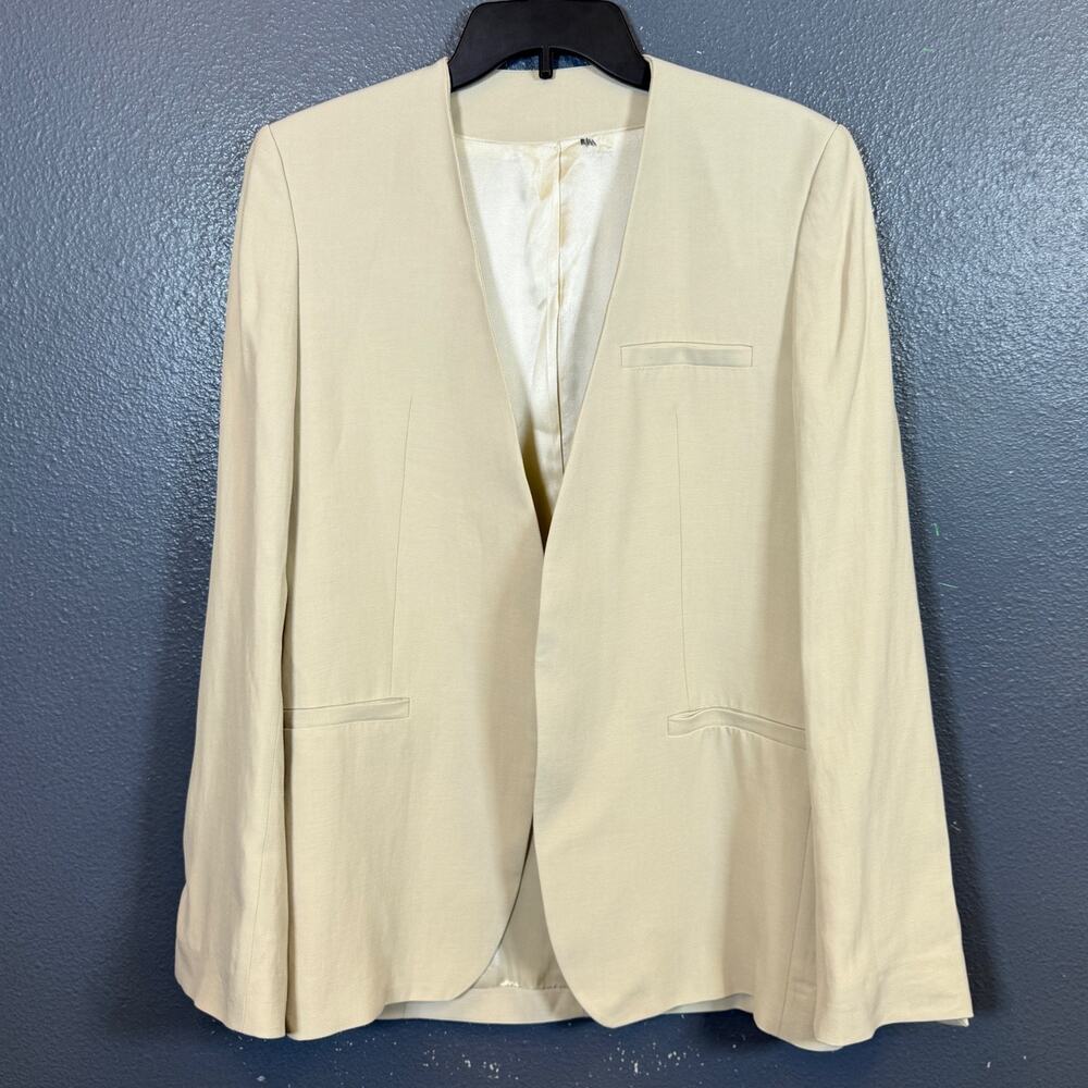 Toteme eu34 women's ivory Pine open blazer suit jacket Viscose / Linen